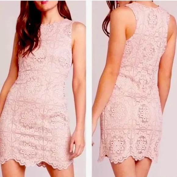 Jack by Bb Dakota Dresses | Jack Bybb Dakota Blush Pink Crochet Lace Overlay Sleeveless Dress - Medium | Color: Pink | Size: M | Lizsikorski's Closet